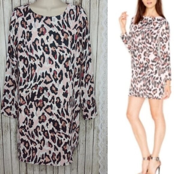 Bar lll Pink leopard print Dress Size L - Picture 1 of 13